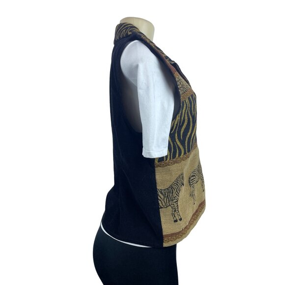 Dressbarn Women's Brown Zebra Pattern Vest Sz M - Picture 3 of 8